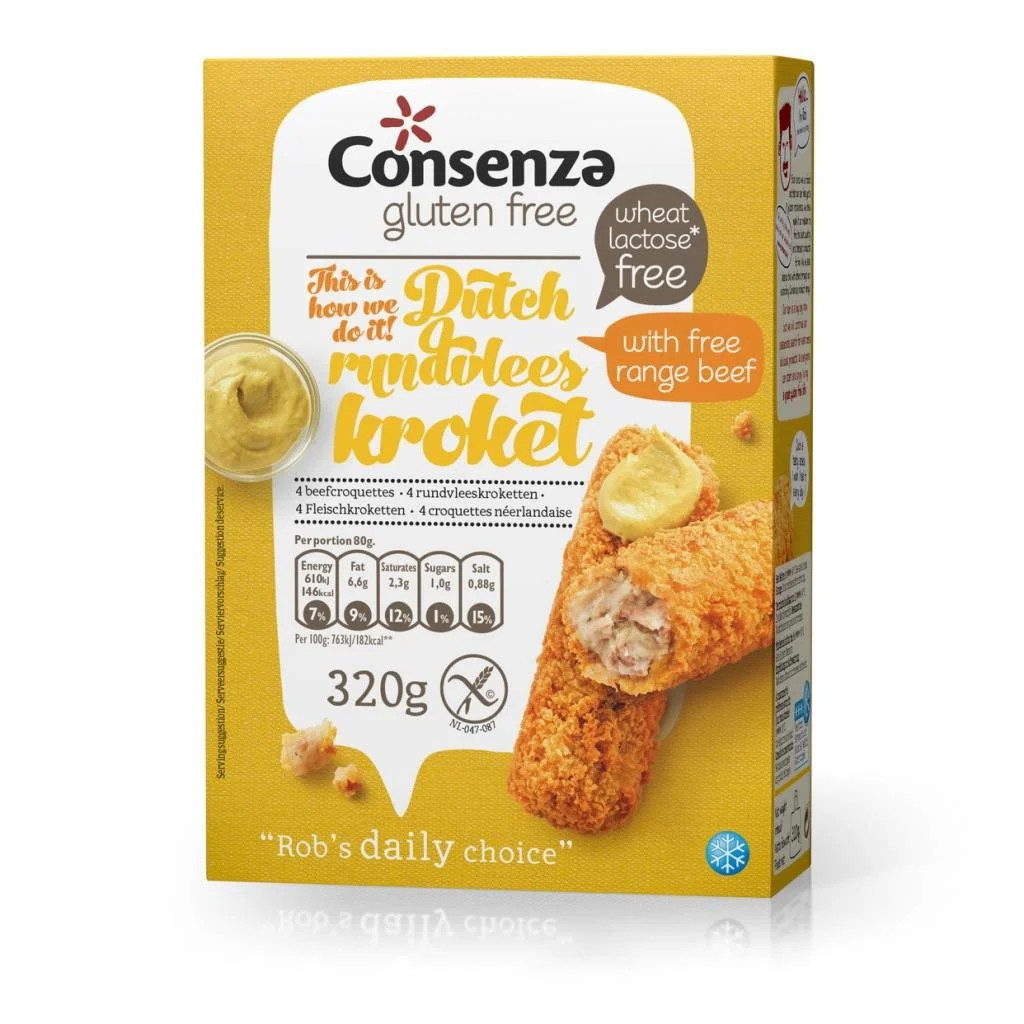 Consenza Rundvleeskroketten glutenvrij 320g